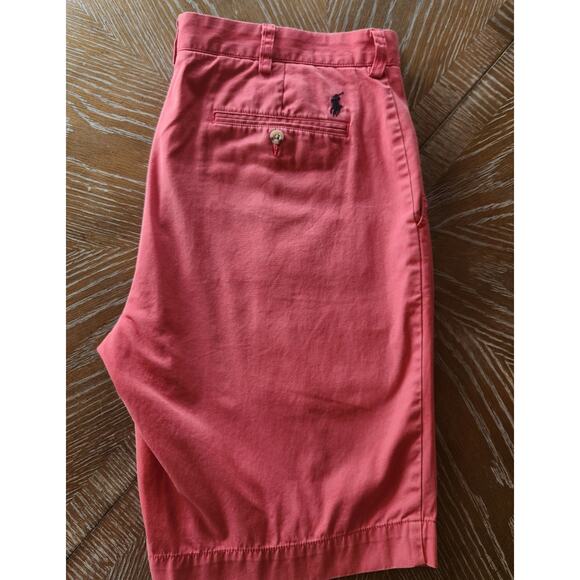 Y2K 90s Polo Ralph Lauren Flat Front Light Red Men's Shorts size 36 Vintage - Picture 2 of 9